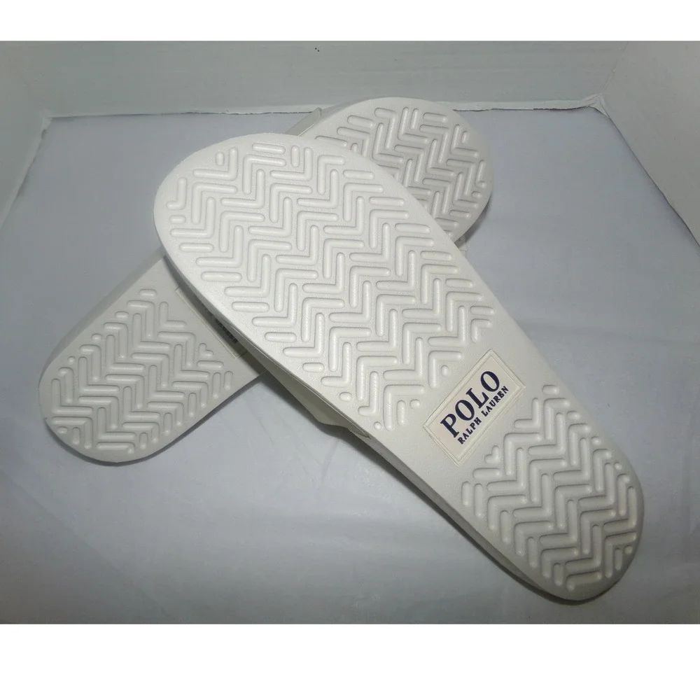 Polo Ralph Lauren Mens 13.0 Off White Polo Bear Slides Sandals